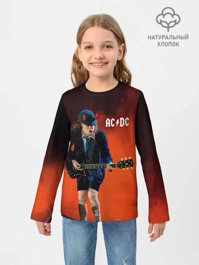 Детский лонгслив с принтом «Rock music»