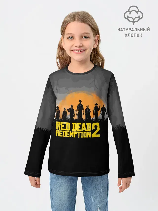 Детский лонгслив с принтом «Cowboy — RED DEAD REDEMPTION 2»