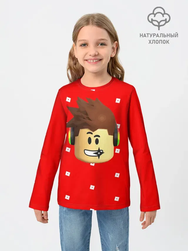 Детский лонгслив с принтом «Роблокс — ROBLOX Head»