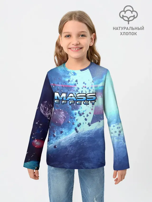 Детский лонгслив с принтом «Mass Effect»