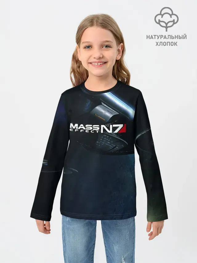Детский лонгслив с принтом «Mass Effect — MASS EFFECT N7»
