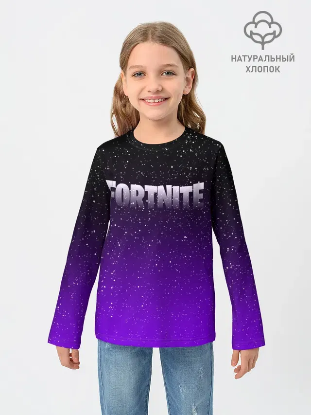 Детский лонгслив с принтом «Фортнайт — FORTNITE SPACE»