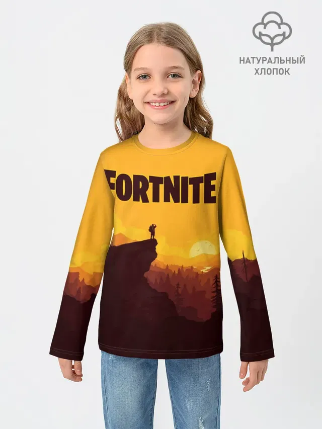 Детский лонгслив с принтом «Фортнайт — Fortnite Save the World»
