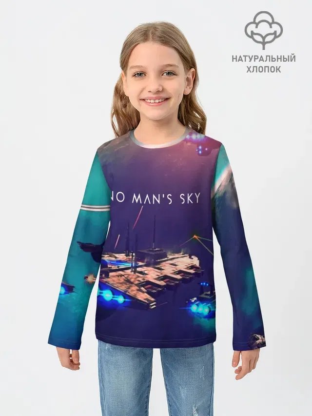 Детский лонгслив с принтом «No Mans Sky»