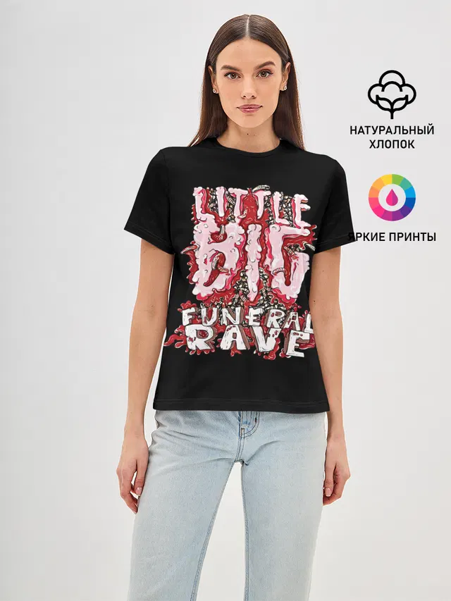 Женская базовая футболка с принтом «Little Big»