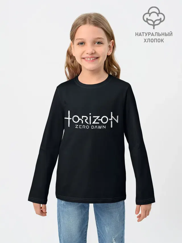 Детский лонгслив с принтом «HZD»