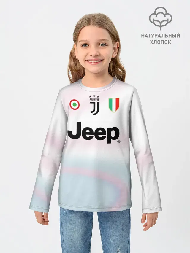 Детский лонгслив с принтом «Криштиану Роналду — Ronaldo 18-19 EA Sports»