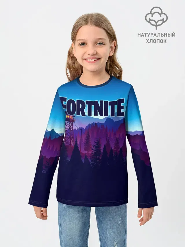 Детский лонгслив с принтом «Фортнайт — Fortnite Save the World»