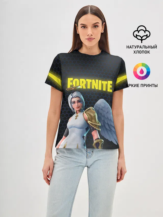 Женская базовая футболка с принтом «Фортнайт — FORTNITE ARK»