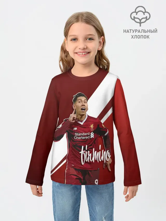 Детский лонгслив с принтом «Roberto Firmino»