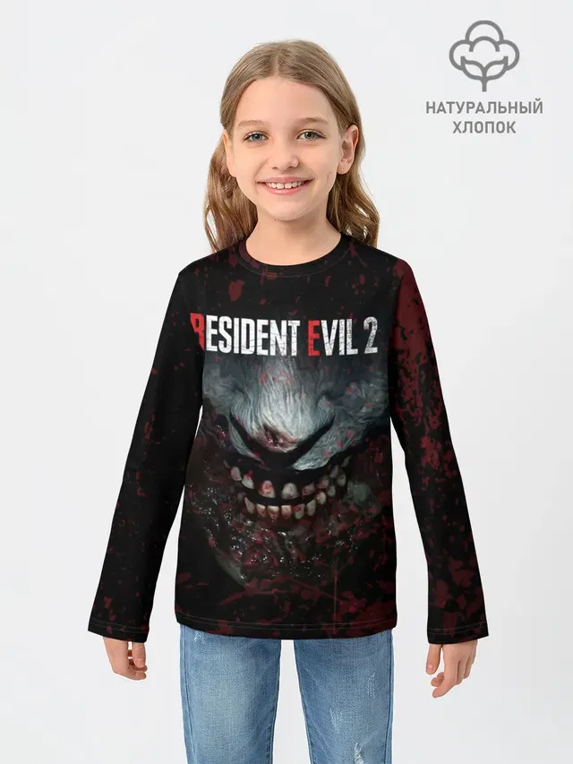 Детский лонгслив с принтом «Resident Evil 2 Remake»