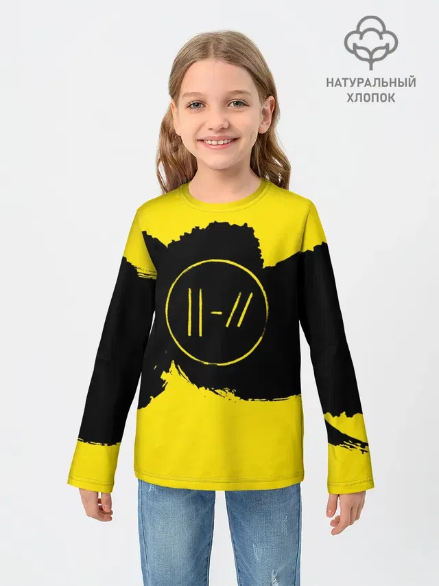 Детский лонгслив с принтом «Yellow and»