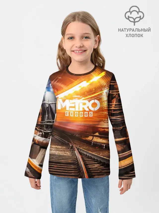 Детский лонгслив с принтом «Metro — metro exodus»