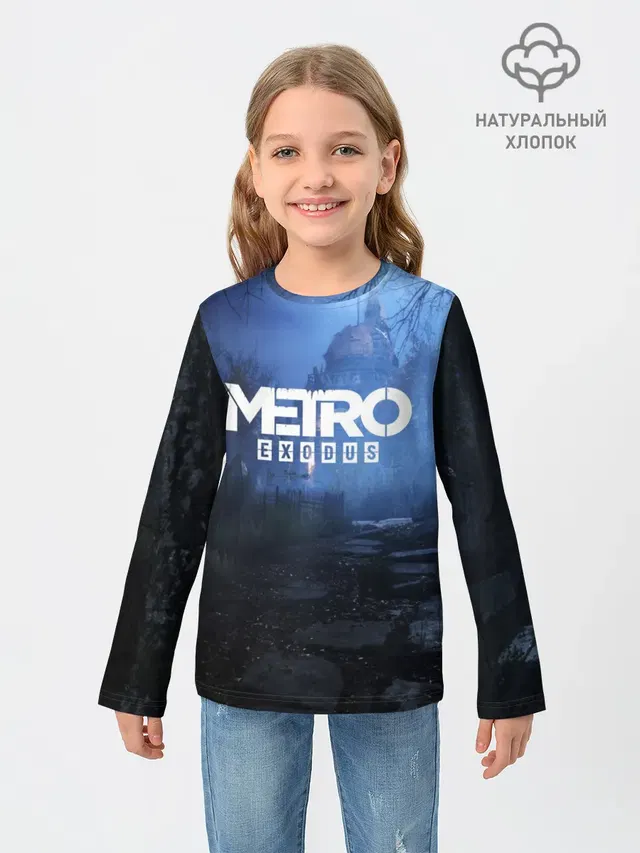 Детский лонгслив с принтом «cemetery — METRO EXODUS»