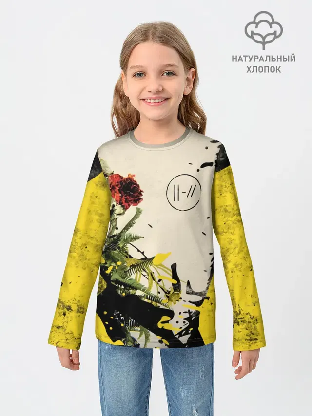 Детский лонгслив с принтом «Flowers — Twenty One Pilots - Trench»