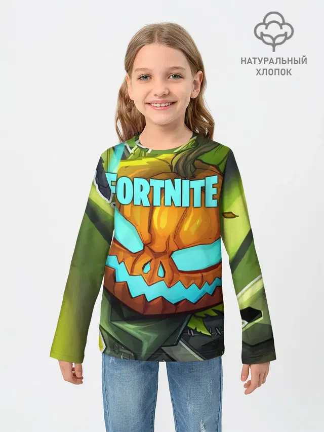 Детский лонгслив с принтом «Фортнайт — Fortnite Save the World»