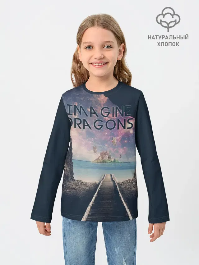 Детский лонгслив с принтом «Imagine Dragons»