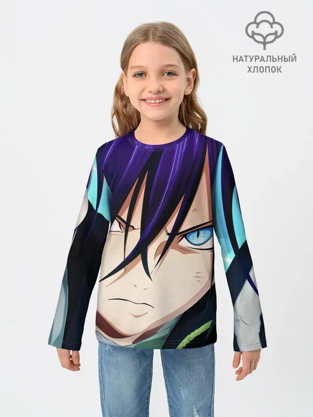 Детский лонгслив с принтом «Yato from Noragami»