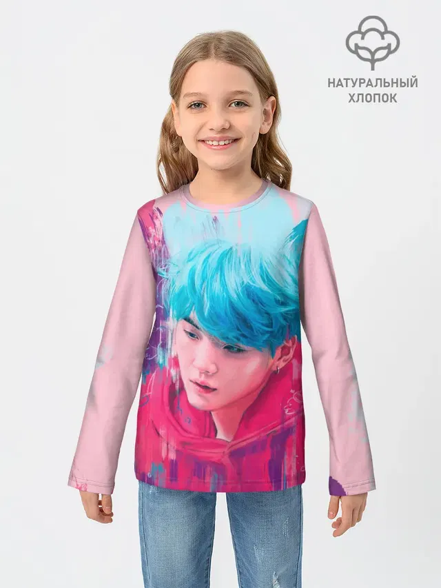 Детский лонгслив с принтом «BTS»