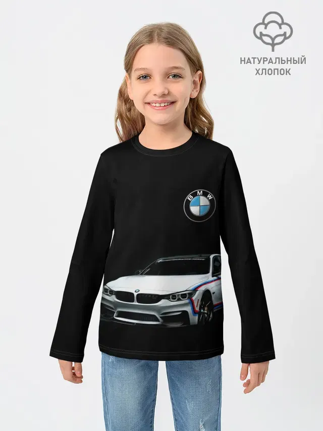 Детский лонгслив с принтом «BMW»