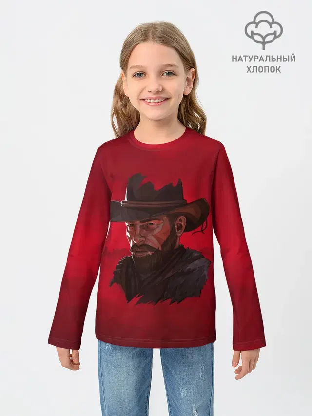 Детский лонгслив с принтом «Arthur Morgan»