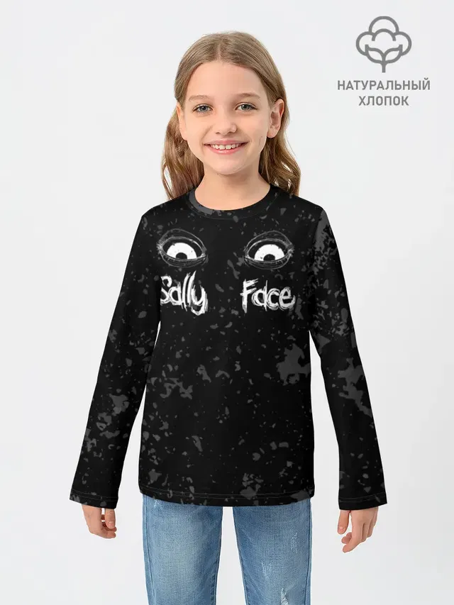Детский лонгслив с принтом «SALLY FACE Eyes»