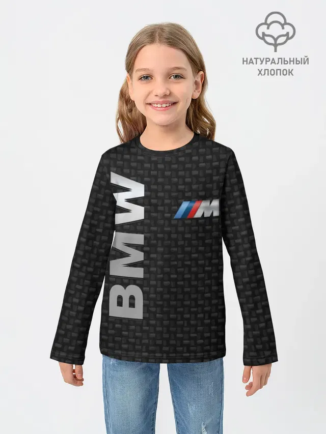 Детский лонгслив с принтом «BMW»