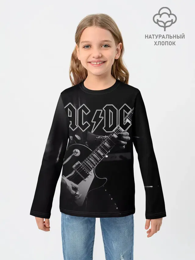 Детский лонгслив с принтом «AC/DC»