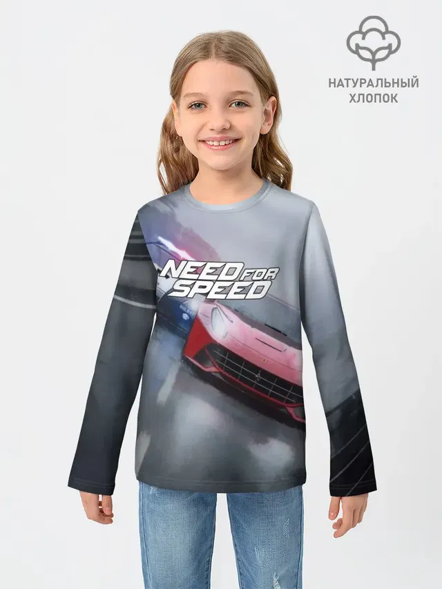 Детский лонгслив с принтом «Ferrari — NEED FOR SPEED»
