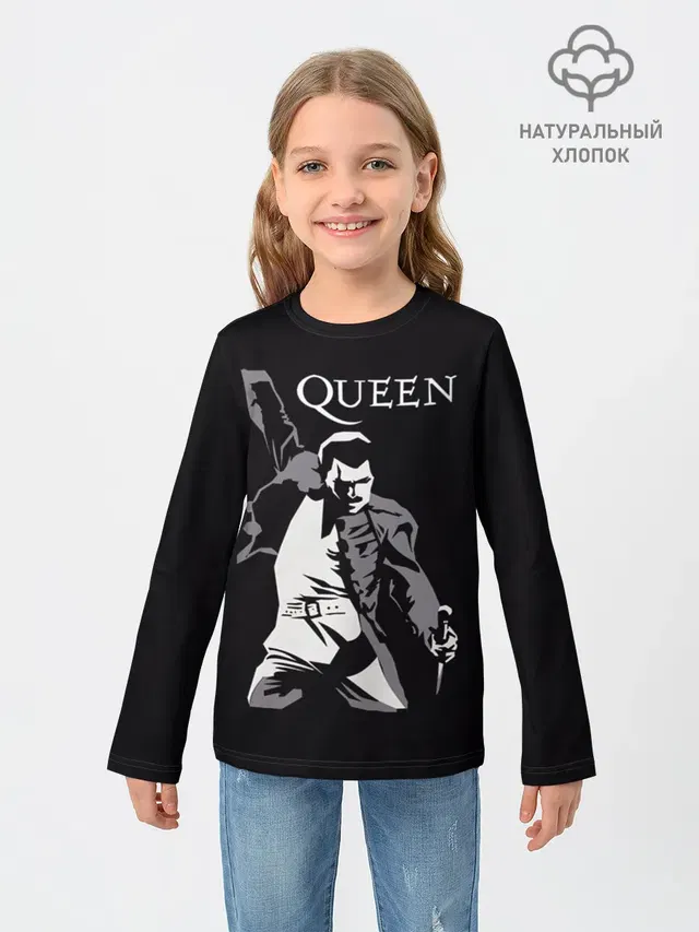 Детский лонгслив с принтом «Queen»