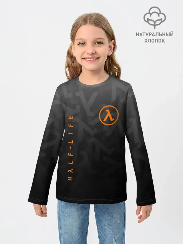Детский лонгслив с принтом «Half-Life — ХАЛФ-ЛАЙФ»