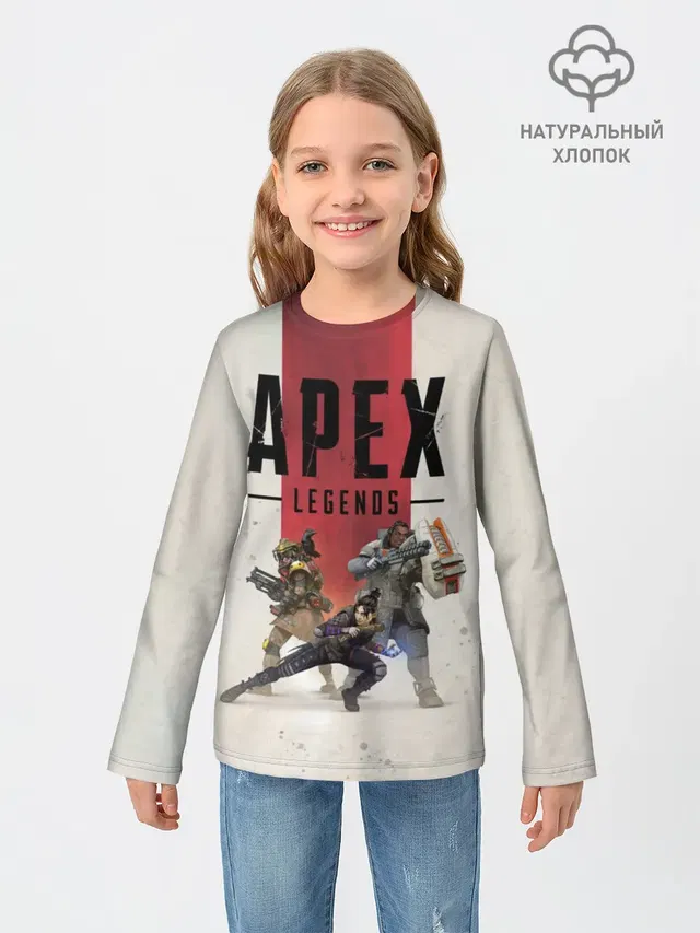 Детский лонгслив с принтом «Королевская битва — APEX LEGENDS»