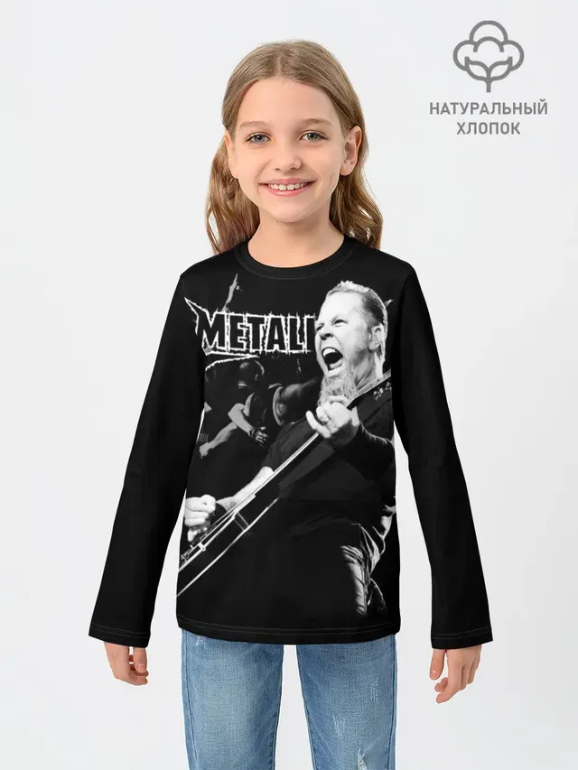 Детский лонгслив с принтом «Metallica»