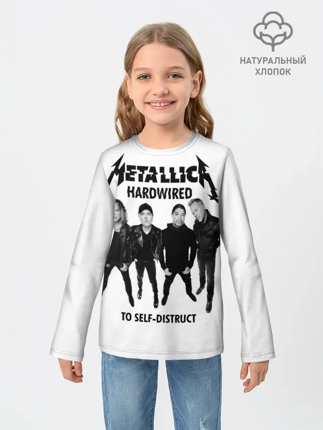 Детский лонгслив с принтом «Metallica»