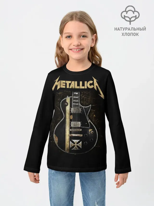 Детский лонгслив с принтом «Metallica»