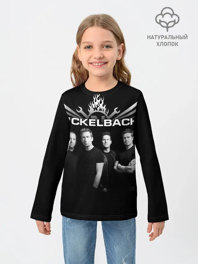 Детский лонгслив с принтом «Nickelback»
