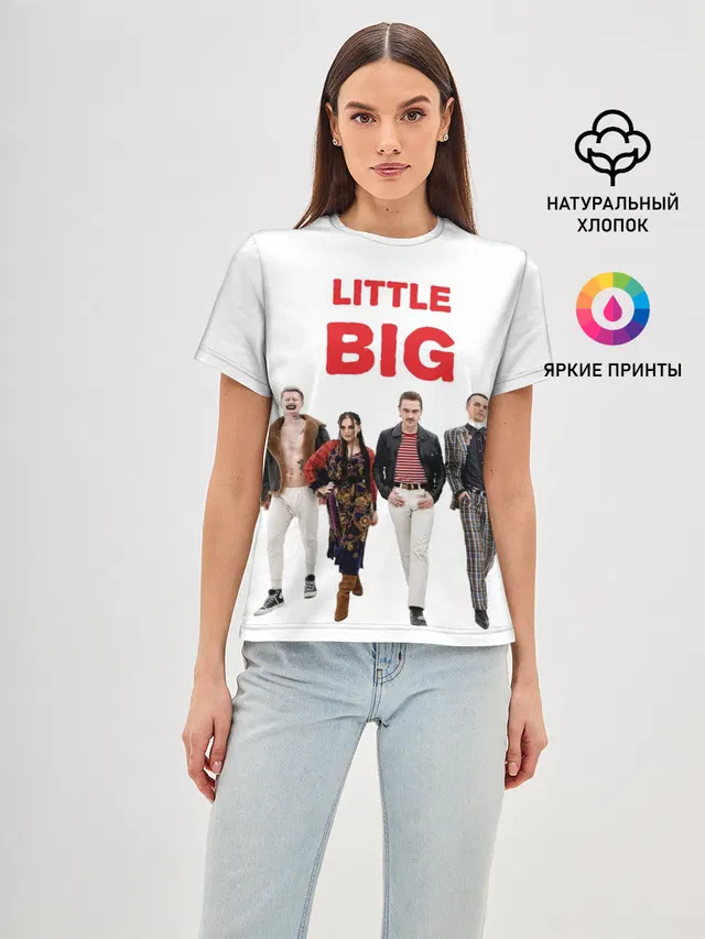 Женская базовая футболка с принтом «Little Big»