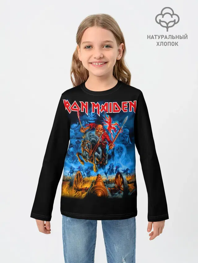 Детский лонгслив с принтом «Iron Maiden»