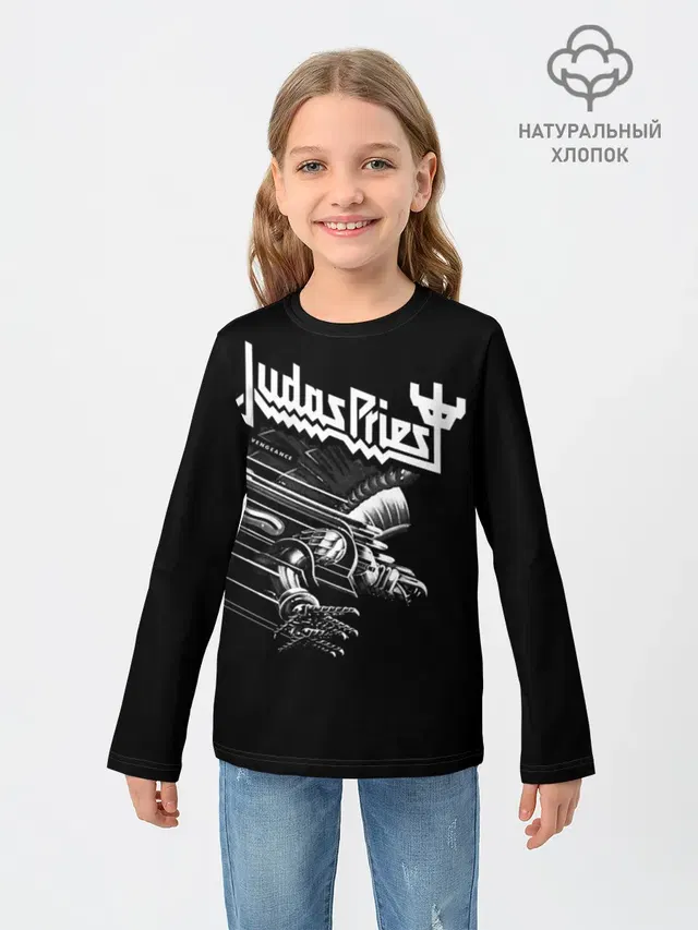 Детский лонгслив с принтом «Judas Priest»