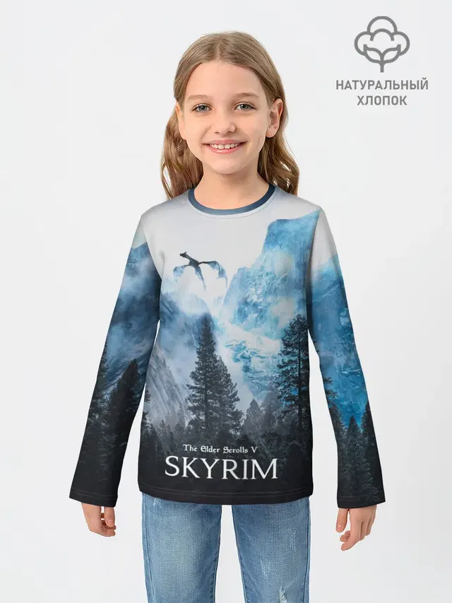 Детский лонгслив с принтом «The Elder Scrolls — Skyrim»