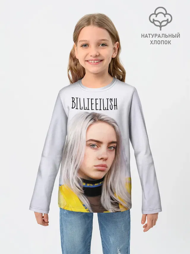 Детский лонгслив с принтом «Billie Eilish»