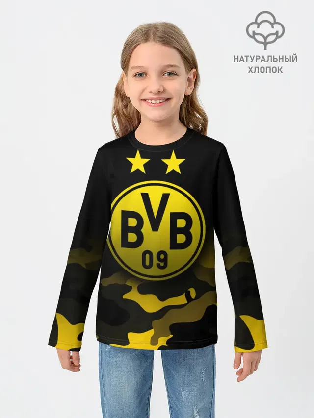 Детский лонгслив с принтом «Borussia — Боруссия Дортмунд»