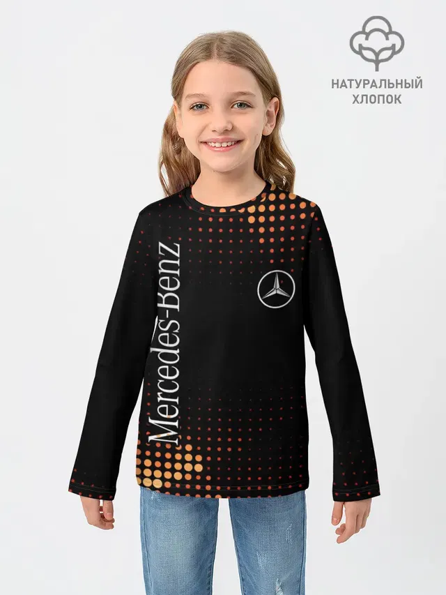 Детский лонгслив с принтом «Mercedes-Benz — Mercedes»
