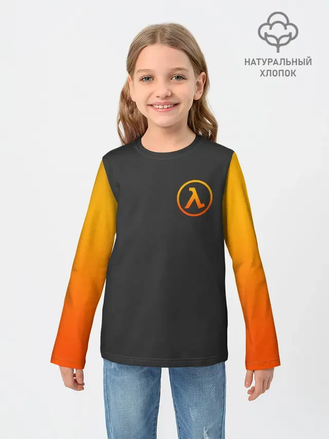 Детский лонгслив с принтом «lambda»