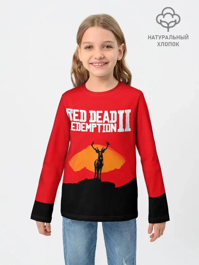 Детский лонгслив с принтом «Red Dead Redemption — RDR2»