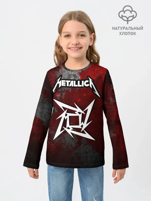 Детский лонгслив с принтом «Metallica»