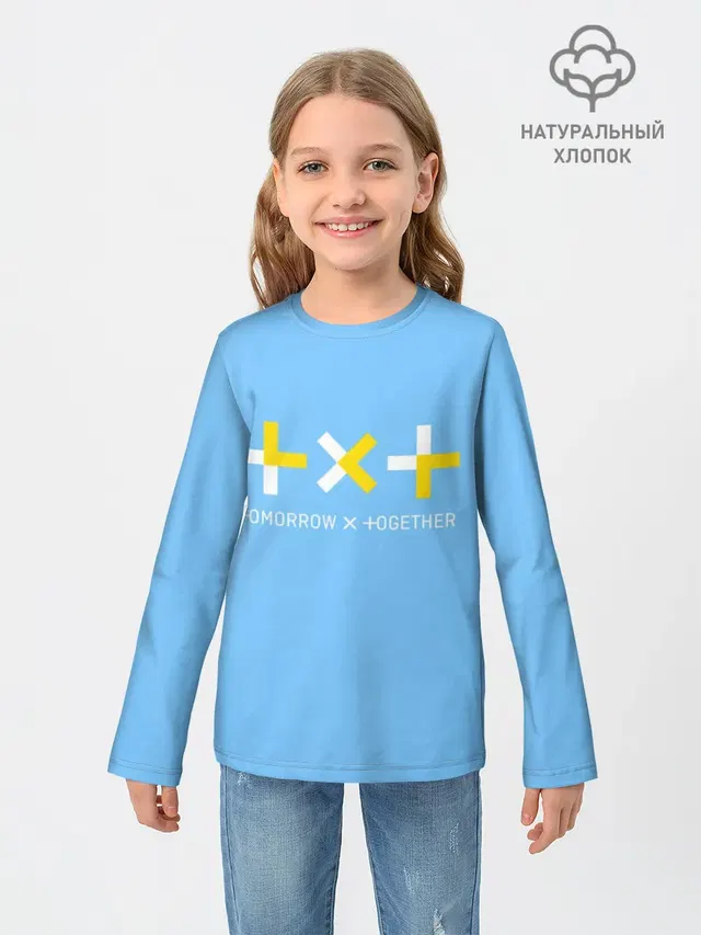 Детский лонгслив с принтом «TXT — TOMORROW X TOGETHER»