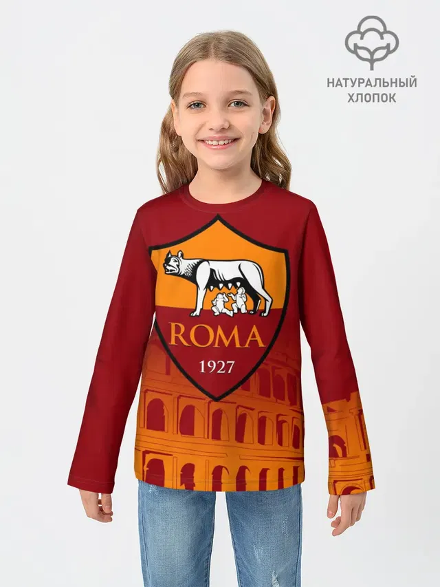 Детский лонгслив с принтом «Roma»