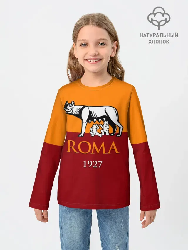 Детский лонгслив с принтом «Roma»