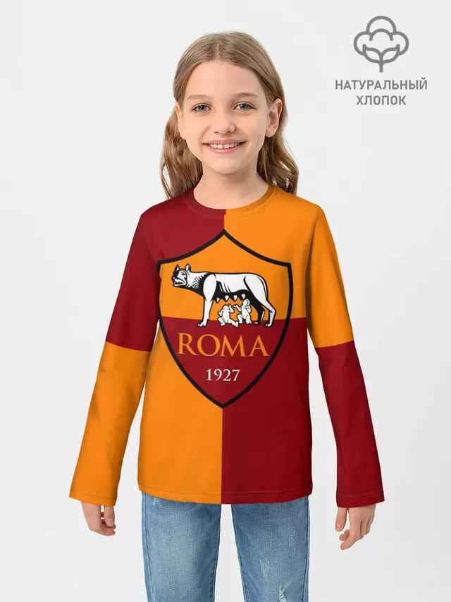 Детский лонгслив с принтом «Roma»